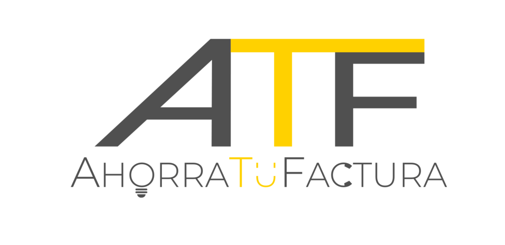 Versión vertical del logo de Ahorra Tu Factura