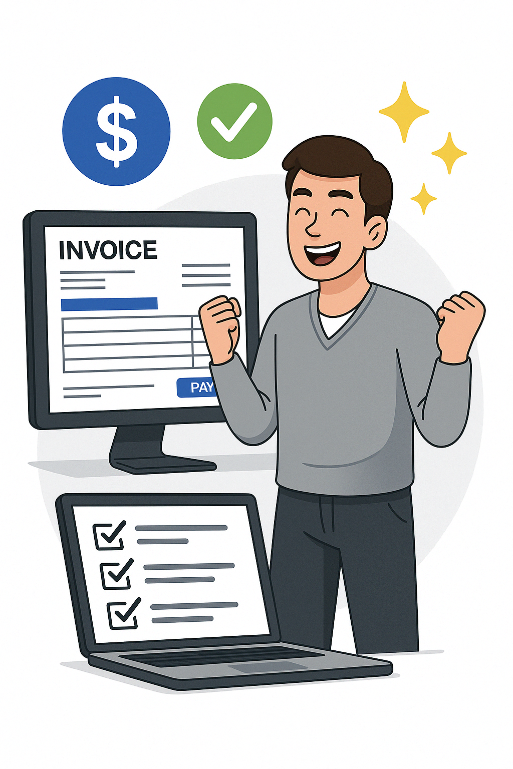 Cliente feliz utilizando Billin para emitir facturas electrónicas de forma fácil y legal